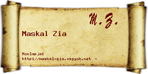 Maskal Zia névjegykártya